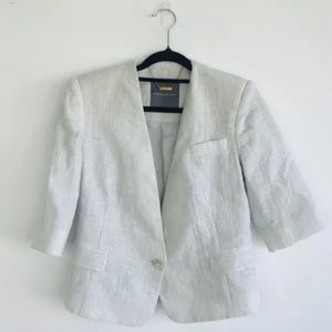 Camilla and Marc Linen Blend Karakum Jacket Silver/White